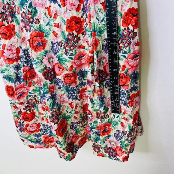J Peterman Floral Print Feminine Tank Sundress Cotton Coquette Boho Pink Size 16 - Picture 8 of 11